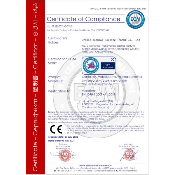 20FT Galvanized Steel Structure Fold Out Container House For Residence ODM