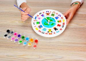 Quality DIY Painting Battery Powered 9  Wall Clock Art And Craft Kits For Children for sale