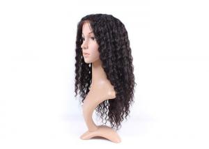 Quality Natural Black Brazilian Curly Swiss Full Lace Human Hair Wigs With Baby Hair for sale