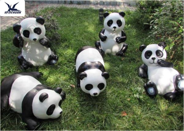 Buy Outdoor High Simulation Panda Fiberglass Statues For Amusement Park Decoration at wholesale prices
