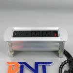 Manual rotating conference table socket outlet with multiple power plug