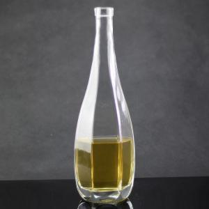 Quality Glass Collar Olive Oil Packaging Bottles with Polygonal Design and Cork Cap Closure for sale