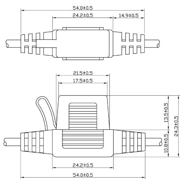 MCCQ-211SN Mini Inline Blade Fuse Holder In-line Automotive Fuseholder