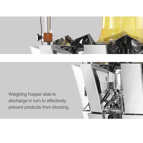 10 Head Multihead Weigher Machine For Snacks Food Popcorn Pasta Sunflower Seeds