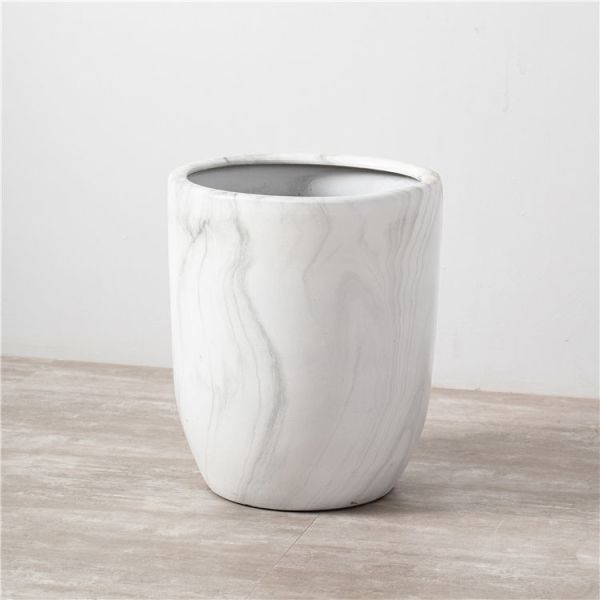 European style home decoration pieces outdoor ceramics cheap flower pots garden marble white big plant pot