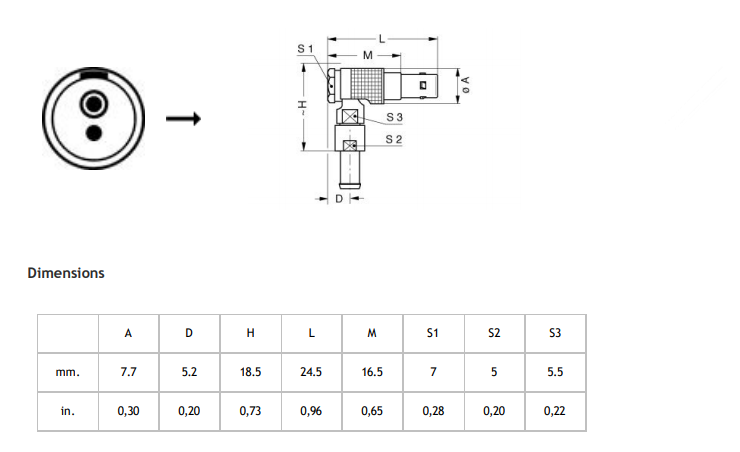 Lemo Elbow Plug 00B Size 2pin 3pin 4pin 5pin Female Connectors FHG 00 302