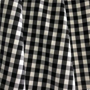 Quality 200gsm Density Customizable Black And White Plaid Fabric Twill Cloth For Lady Dress RZ18042 for sale