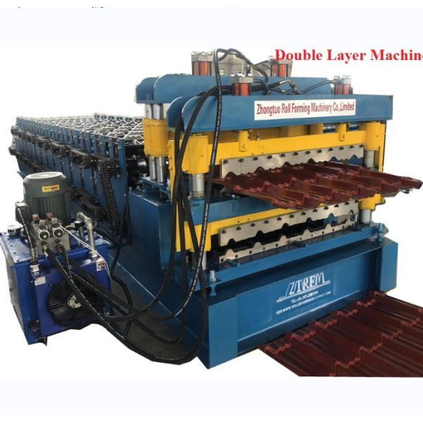 Double Layer Roofing Corrugated Sheet Roll Forming Machine / Steel Roofing