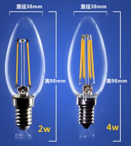 China 4W 6W C35 E14 Edison COG lamp LED Filament Bulb Candelabra Light replace traditional bulbs on sale