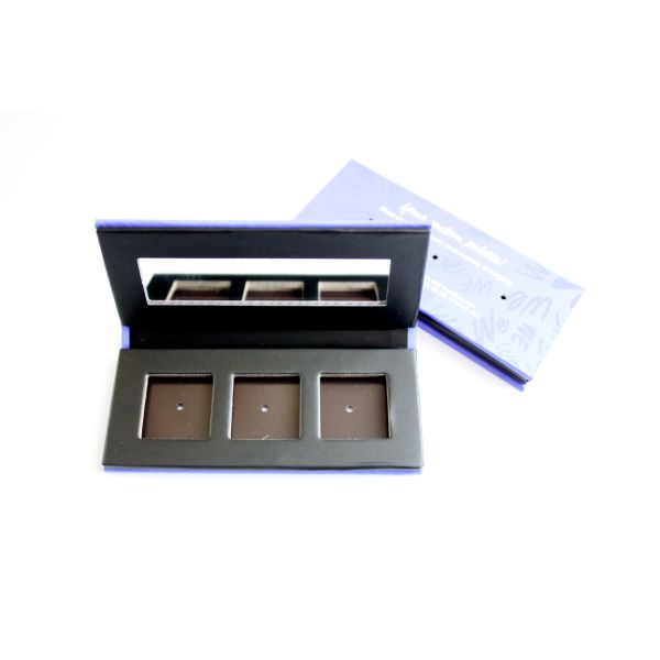 3 Pans Makeup Empty Magnetic Palette UV Finished With Holes