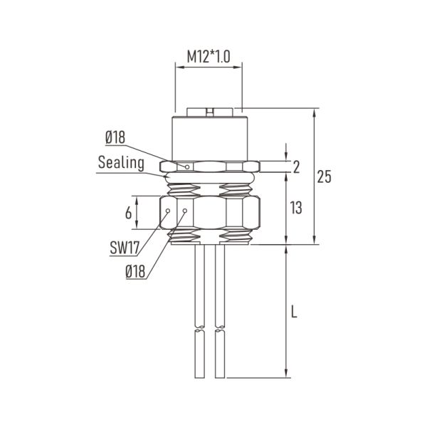 3 Pin M12 Female Panel Mount Connector A Code For Automation Applications