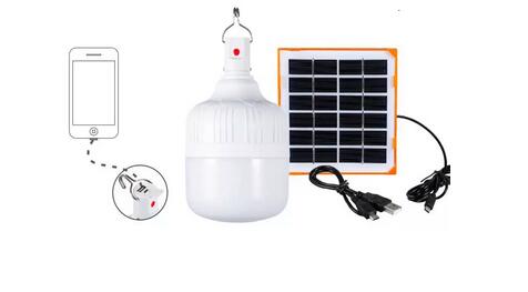 Solar Bulb Re-Charge T bulb from 6W to 50W with Solar Panel