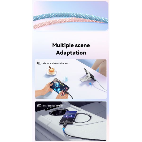 Nylon TPE Material USB A To C Cable 100W ESSAGER ES-X46