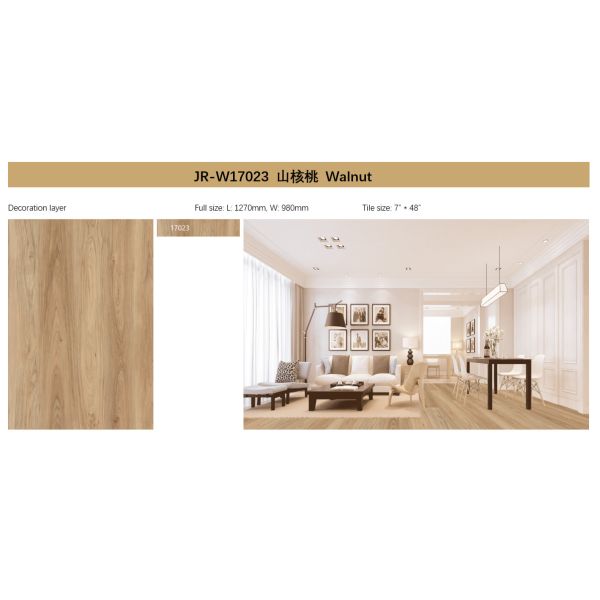 6mm Water Resistant Vinyl SPC Click Flooring Scratch Proof Anti Skid GKBM JR-W17023