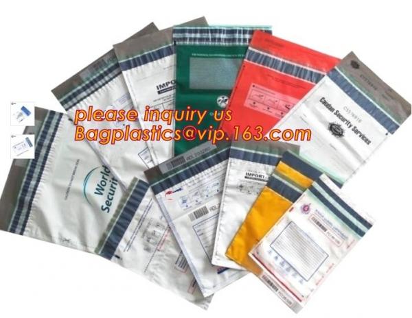 Strong adhesive seal tamper proof safety deposit package plastic bank bag, Bank Tamper Evident Security Bag/Secure Couri