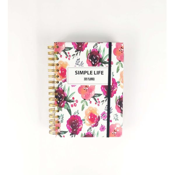 Gold Spiral Binding Academic Year Planner with Work Management and Organized Planning