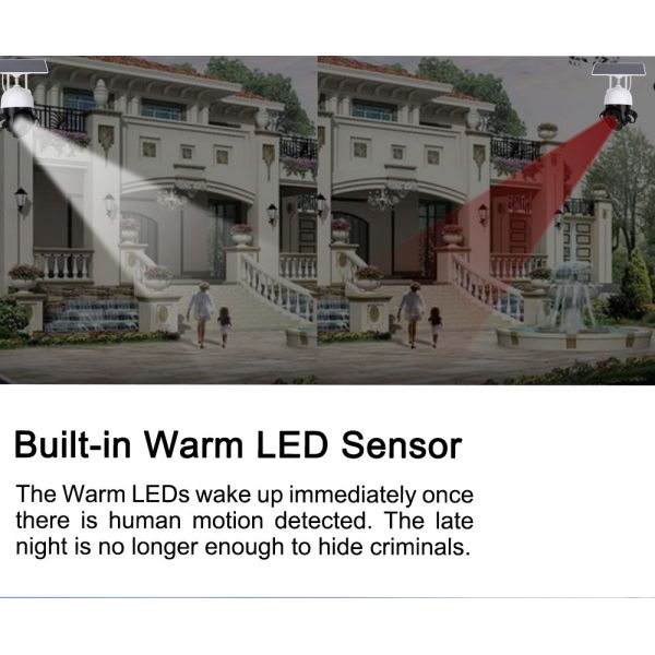 4G Intelligent Solar PTZ Camera Built In Siren 3MP PIR Wireless Solar Camera