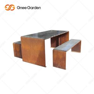 Quality OEM ODM Welcome Rusty Red Outdoor Metal Furniture Metal Park Bench for sale