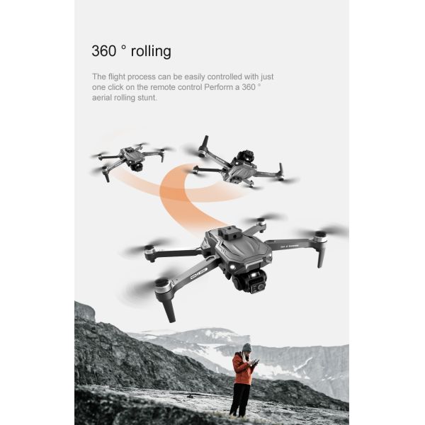 15 Minutes Maximum Flight Time Orange Quadcopter with Brushless Optical Technology and Adjustable Obstacle Avoidance