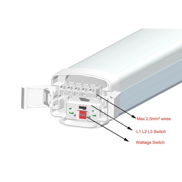 CCT Turnable IK10 Tri Proof LED Neutral Color 4000K Ip65 Tri Proof Led Light Fixture