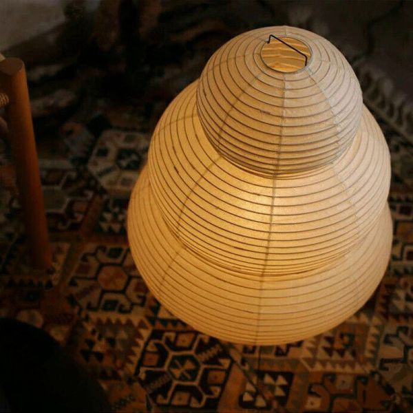 Noguchi Rice Paper Table lights Japanese Paper Lantern Standing Table Lamp Eye-Protection Bedside Lamp(WH-MTB-251)
