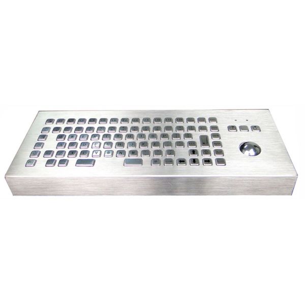 Vandalism Industrial Computer Desktop Metal Keyboard With Trackball