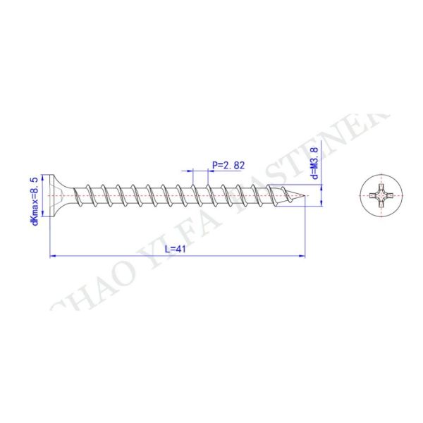 Thread Stainless Steel Drywall Screws Phillips Bugle Head Sharp Point