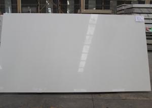 China Flat Eased Quartz Stone Countertops Flooring , Pure White Quartz Worktop on sale