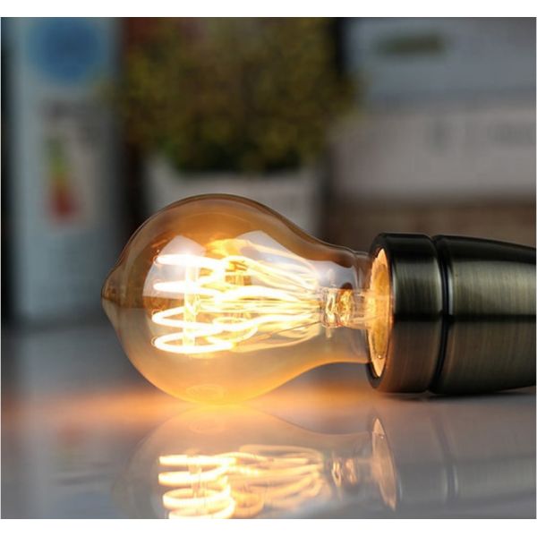 A19 A60 Decorative Outdoor LED Light Bulbs E27 Spiral Filament Bulb Dimmable 4w 6w