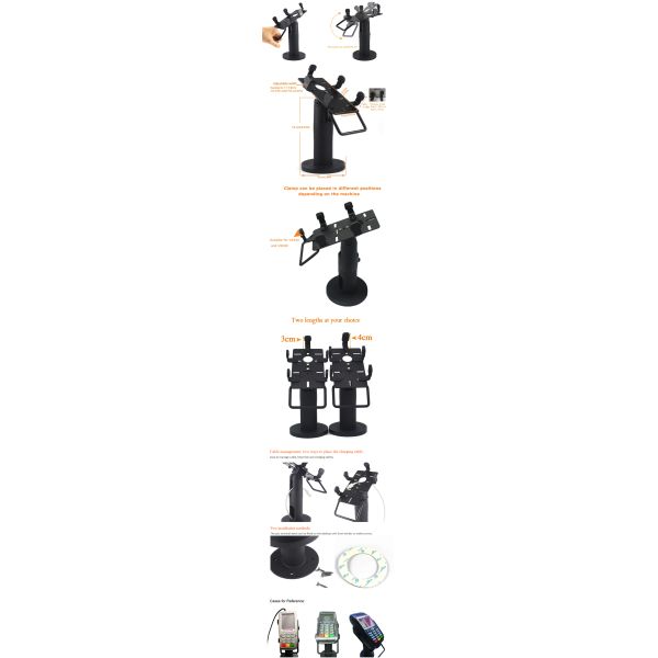 Black POS Swivel Credit Card Stand Adjustable POS Machine Device 270 Degree