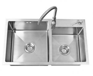 China R10 Two Basin Stainless Steel Apron Sink Handmade Sink Bowl 3.5mm on sale