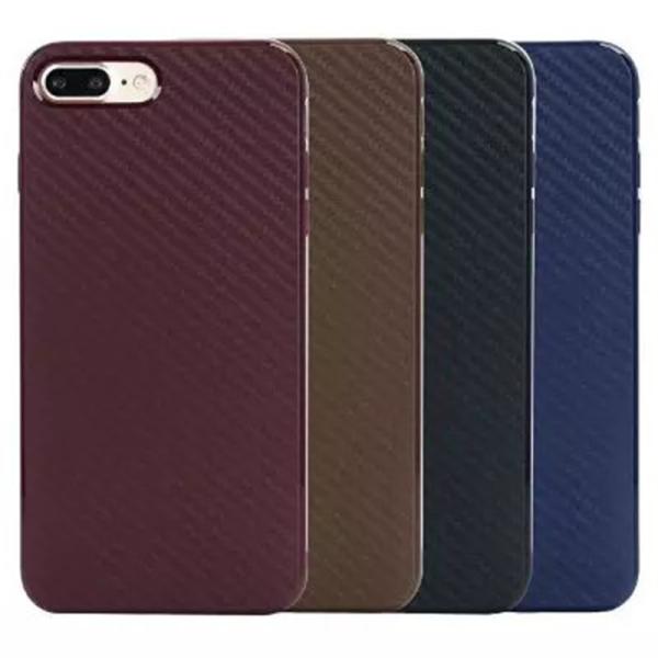 Soft TPU Carbon Fiber Pattern Cell Phone Case Back Cover For iPhone 7 6s Plus