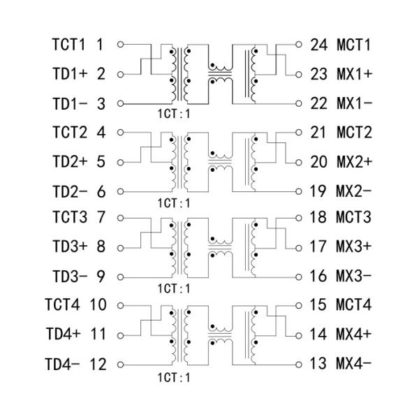 LP5007NL Ethernet Gigabit Transformer 10/100/1000 BASE-T Single Port SMT
