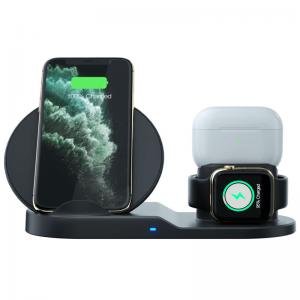 Quality 5W 7.5W 10W Custom Wireless Charger 3 In 1 ABS Phone Charging Dock for sale