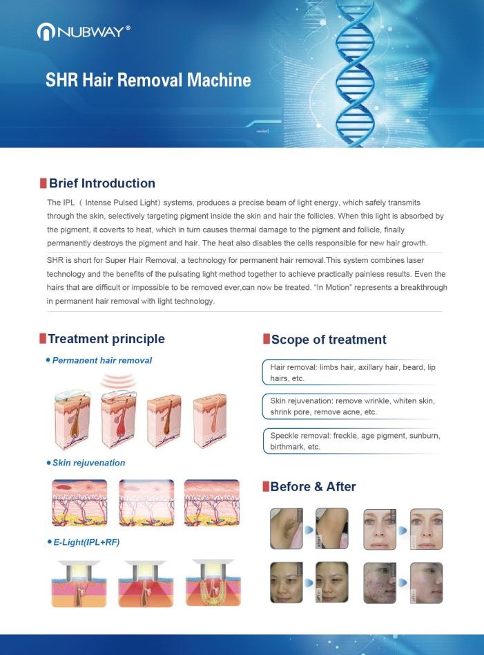 SHR IPL hair removal machine pain free equipment for beauty salon