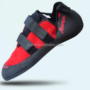 Quality Women Red Slip Resistant Rock Climbing Boulder Shoes Crafted From Genuine Leather for sale