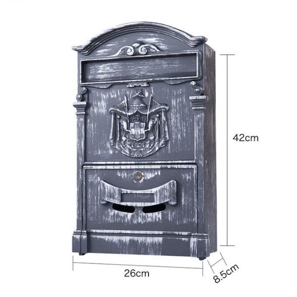 Outdoor Retro Vintage European Aluminum Diecast Wall Mounted Mail Box Post Box Secure Letterbox
