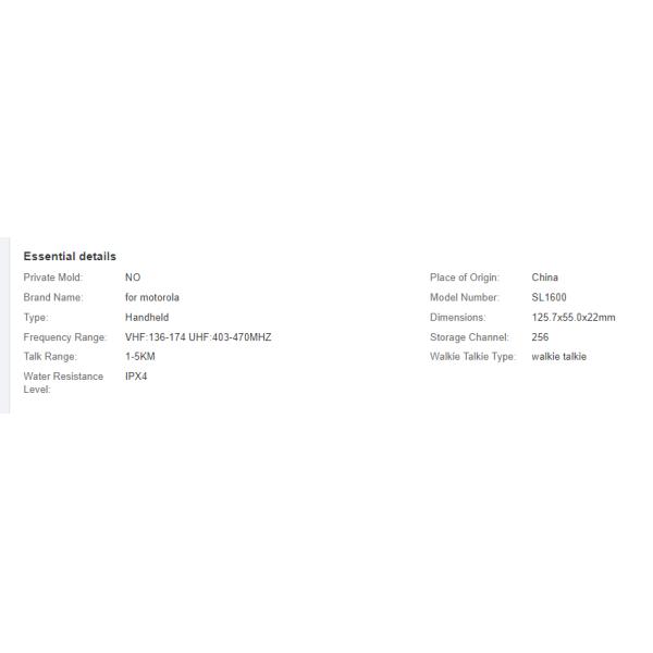 SL1600 IPX4 256 Strong Signal Long Range Digital Mobile Radio Walkie Talkie