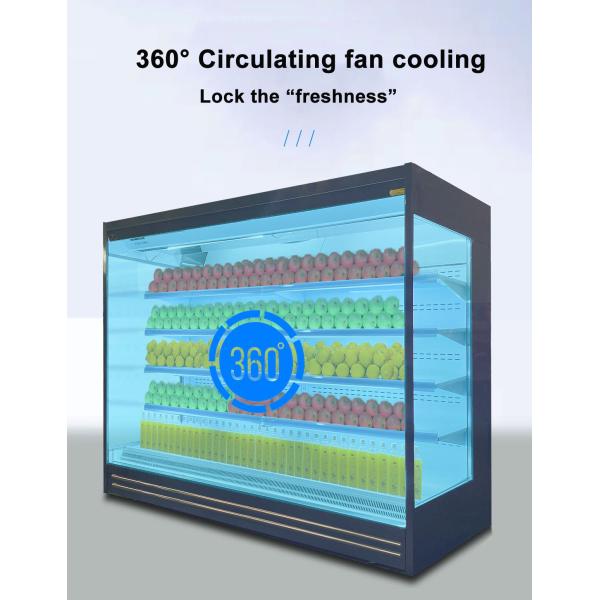 Supermarket Air Curtain Multi Deck Open Front Standing Display Cooler