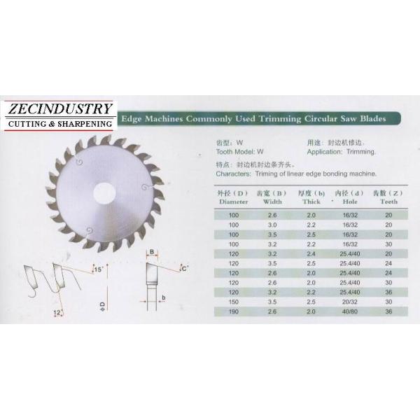 TCT Circular saw blade For edge machine