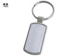 Quality Rectangle Blank Metal Keyring with Blank Sheet For Laser Engraved Logo for sale