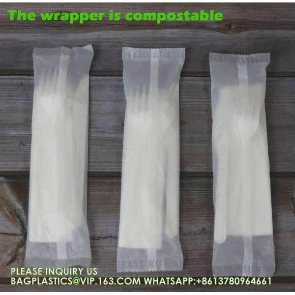 Compostable CPLA Cutlery Set, Zero Waste Serving Utensils Set, Parties Camping Trips, Biodegradable Kitchen Utensil