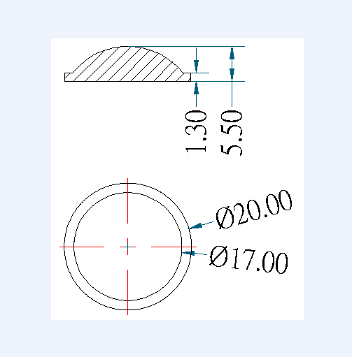 High Transmits Clear Plano Convex Lens 10 - 60 Degree Beam Angle