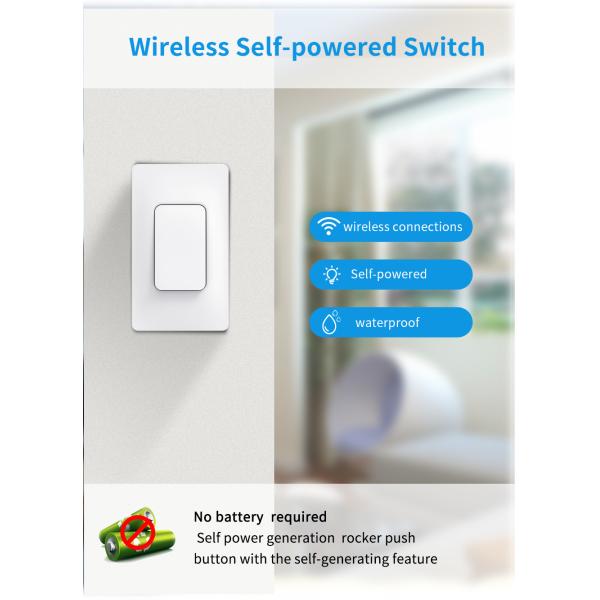 433Mhz Self Powered Wireless Switch Remote Light Switch Waterproof Wall Panel