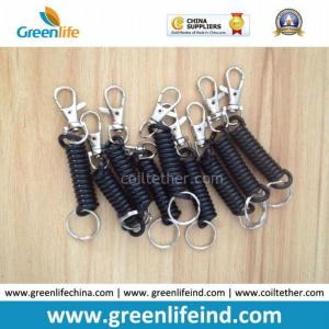 China Retractable Mini Short Black Plastic Coil Tether Schoolbag Whistle Pendant Leashes on sale