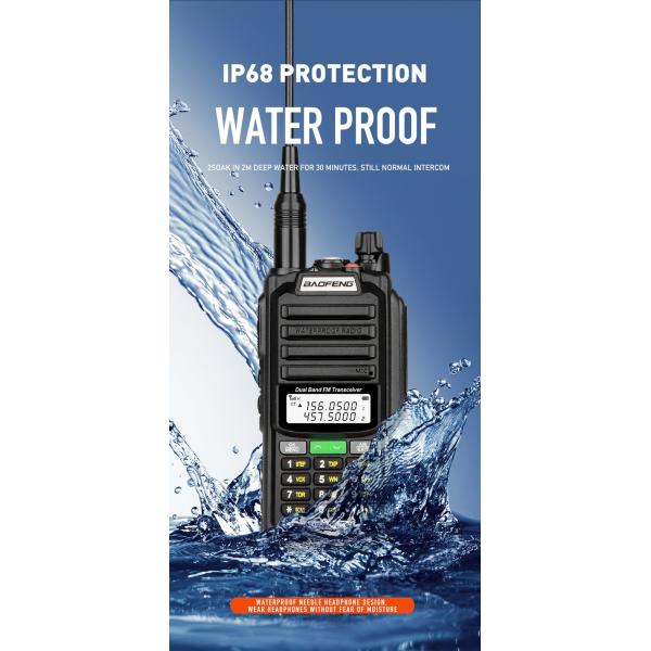 UV-98 PRO High Power Walkie Talkie with 5W Output 1500mAh Battery and IPX4 Water Resistance Portable Two Way Radio