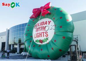 China ODM Green Inflatable Christmas Wreath For Outdoor Display on sale