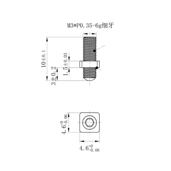 Pickling Hex Adjustment Screws M3 10mm Hex Head Bolt with H62 Nut