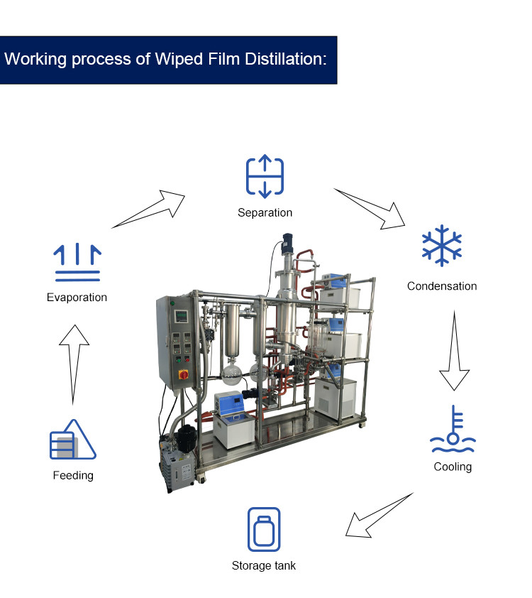 Stainless Steel Double Stage Vacuum Oil Distiller System Molecular Flask