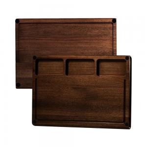 China Wood Multipurpose Black Walnut Chopping Board Thick Kitchen With Juice Groove on sale